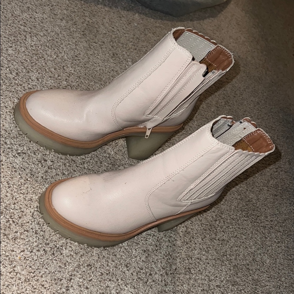 Women's Cream Ankle Boots